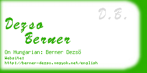 dezso berner business card